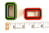 Vintage Industrial Letter "O" / Number "0" Black with Green and Red Paint, 2" tall (c.1940s) - thirdshift