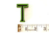 Vintage Industrial Letter "T" Black with Green and Red Paint, 2" tall (c.1940s) - thirdshift