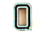 Vintage Industrial Letter "Q" Black with Light Blue and Light Green Paint, 2" tall (c.1940s) - thirdshift