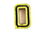 Vintage Industrial Letter "Q" Black with Light Blue and Light Green Paint, 2" tall (c.1940s) - thirdshift