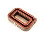 Vintage Industrial Letter "Q" Black with Red and Green Paint, 2" tall (c.1940s) - thirdshift