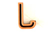 Vintage Industrial Letter "J" Black with Blue and Orange Paint, 2" tall (c.1940s) - thirdshift