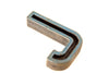 Vintage Industrial Letter "J" Black with Blue and Orange Paint, 2" tall (c.1940s) - thirdshift