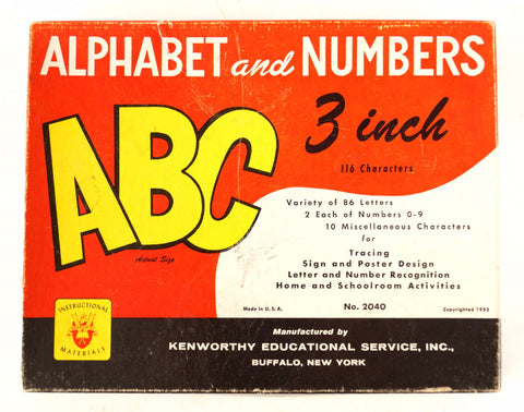 Vintage Kenworthy Alphabet and Numbers Set (c.1953) - thirdshift