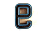 Vintage Industrial Number "9" / "6" Black with Orange and Blue Paint, 2" tall (c.1940s) - thirdshift
