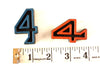 Vintage Industrial Number "4" Black with Blue and Orange Paint, 2" tall (c.1940s) - thirdshift
