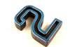 Vintage Industrial Number "2" Black with Blue and Orange Paint, 2" tall (c.1940s) - thirdshift