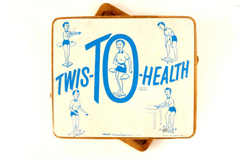 Vintage Twis-TO-Health Twist Board in Blue and White (c1950s) - thirdshift