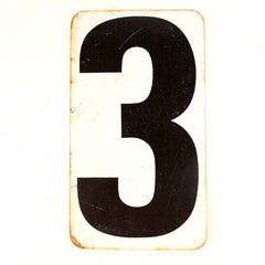 Vintage Metal Number 2 / 3 Double-Sided Gas Station Sign, 13 inches tall (c.1950s) - thirdshift