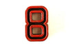 Vintage Industrial Number "8" Black with Green and Red Paint, 2" tall (c.1940s) - thirdshift