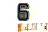Vintage Industrial Number "6 / 9" Black & Blue & Light Orange Paint, 2" tall (c.1940s) - thirdshift
