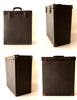 Vintage Black Fiberboard Storage Case, Front Opening, Metal Corners (c.1950s) - thirdshift