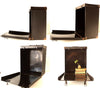 Vintage Black Fiberboard Storage Case, Front Opening, Metal Corners (c.1950s) - thirdshift