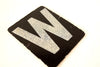 Vintage Alphabet Letter "W" Card with Textured Surface in Black and White (c.1950s) - thirdshift