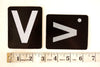 Vintage Alphabet Letter "V" Card with Textured Surface in Black and White (c.1950s) - thirdshift