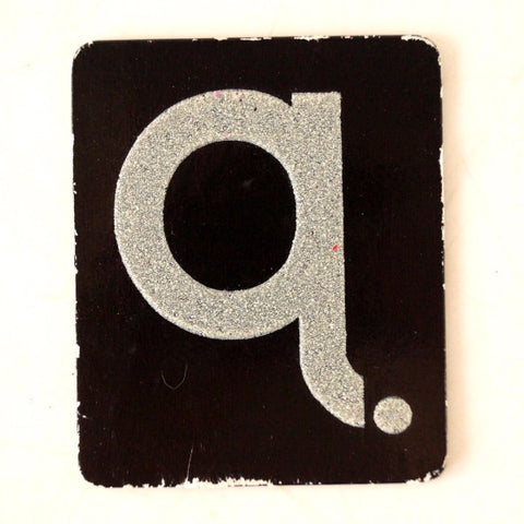 Vintage Alphabet Letter "Q" Card with Textured Surface in Black and White (c.1950s) - thirdshift