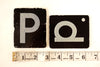 Vintage Alphabet Letter "P" Card with Textured Surface in Black and White (c.1950s) - thirdshift