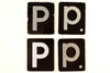Vintage Alphabet Letter "P" Card with Textured Surface in Black and White (c.1950s) - thirdshift