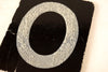 Vintage Alphabet Letter "O" Card with Textured Surface in Black and White (c.1950s) - thirdshift