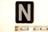 Vintage Alphabet Letter "N" Card with Textured Surface in Black and White (c.1950s) - thirdshift