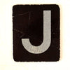 Vintage Alphabet Letter "J" Card with Textured Surface in Black and White (c.1950s) - thirdshift