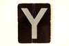 Vintage Alphabet Letter "Y" Card with Textured Surface in Black and White (c.1950s) - thirdshift