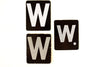 Vintage Alphabet Letter "W" Card with Textured Surface in Black and White (c.1950s) - thirdshift