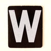 Vintage Alphabet Letter "W" Card with Textured Surface in Black and White (c.1950s) - thirdshift