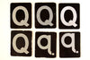 Vintage Alphabet Letter "Q" Card with Textured Surface in Black and White (c.1950s) - thirdshift