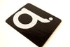 Vintage Alphabet Letter "Q" Card with Textured Surface in Black and White (c.1950s) - thirdshift