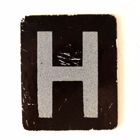 Vintage Alphabet Letter "H" Card with Textured Surface in Black and White (c.1950s) - thirdshift
