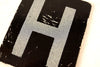 Vintage Alphabet Letter "H" Card with Textured Surface in Black and White (c.1950s) - thirdshift