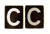 Vintage Alphabet Letter "C" Card with Textured Surface in Black and White (c.1950s) - thirdshift