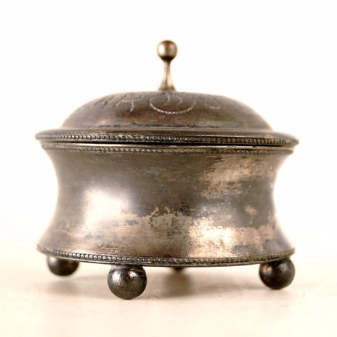 Vintage Collar Button Quadruple Silverplate Box by E.G. Webster and Sons (c.1910s) - thirdshift