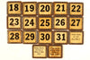 Vintage Metal Number Square Tile "2 / 19", Double-Sided (c.1920s) - thirdshift
