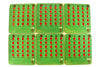 Vintage BINGO Board Cards in Green with See-Thru Red Shutters, PLA-MOR, Set of 6 (1950s) N2 - thirdshift