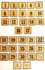 Vintage Metal Number Square Tile "11 / 28", Double-Sided (c.1920s) Sepia - thirdshift