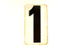 Vintage Metal Number 0 / 1 Double-Sided Gas Station Sign, 13 inches tall (c.1950s) - thirdshift