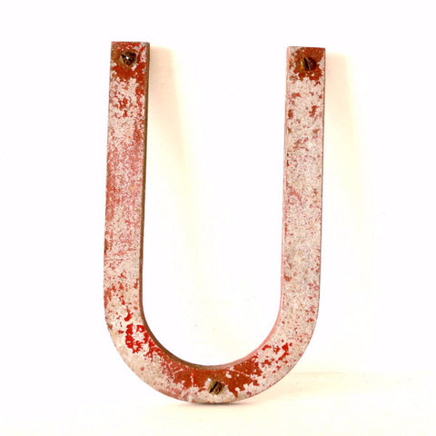 Vintage Industrial Metal Letter "U" Marquee Sign, 10 inches tall (c.1950s) N2 - thirdshift