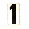 Vintage Metal Number 0 / 1 Double-Sided Gas Station Sign, 13 inches tall (c.1950s) - thirdshift