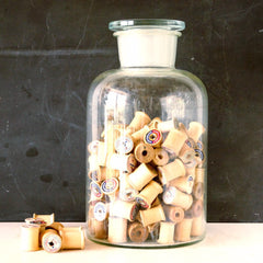Vintage Glass Apothecary Jar with Glass Stopper, Large 12" tall (c.1950s) - Science Pharmacy Jar - thirdshift