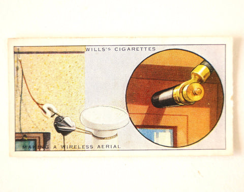 Vintage "Household Hints" Cigarette Card #49 "Making a Wireless Aerial" (c.1936) - thirdshift