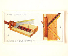 Vintage "Household Hints" Cigarette Card #32 "Making a Picture Frame 1" (c.1936) - thirdshift