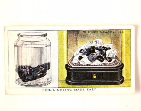 Vintage "Household Hints" Cigarette Card #13 "Fire Lighting Made Easy" (c.1936) - thirdshift