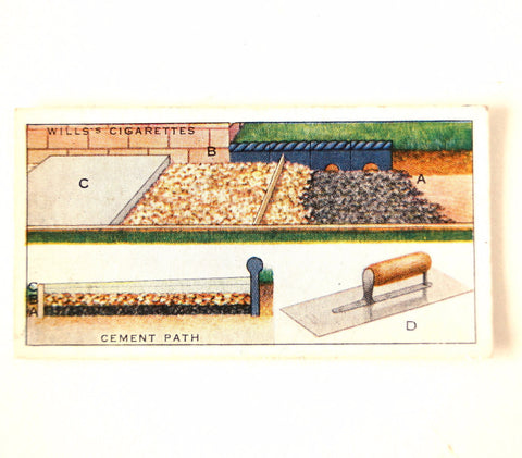 Vintage "Household Hints" Cigarette Card #30 "Cement Path" (c.1936) - thirdshift