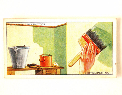 Vintage "Household Hints" Cigarette Card #9 "Distempering" (c.1936) - thirdshift