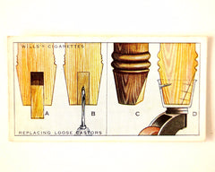 Vintage "Household Hints" Cigarette Card #5 "Replacing Loose Castors" (c.1936) - thirdshift