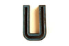 Vintage Industrial Letter "U" Black with Blue Paint, 2" tall (c.1940s) - thirdshift