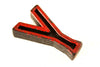 Vintage Industrial Letter "Y" Black with Bue and Red Paint, 2" tall (c.1940s) - thirdshift
