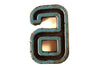 Vintage Industrial Number "6" / "9" Black with Blue Paint, 2" tall (c.1940s) - thirdshift